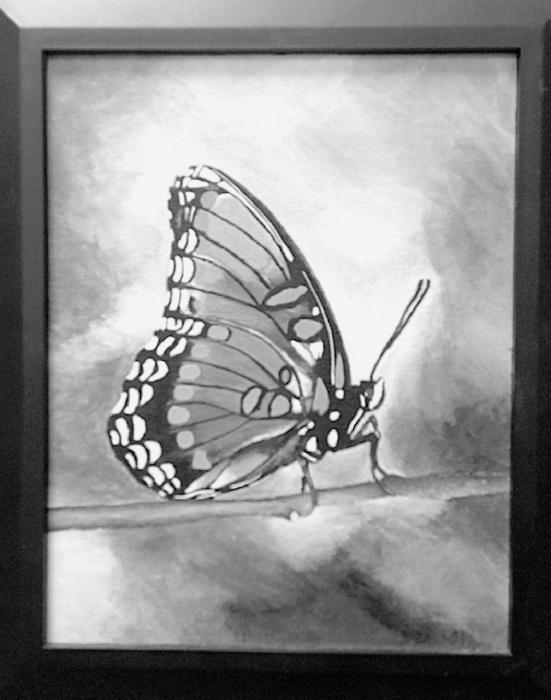 Ben Flynn won the Judge’s Merit - Best of Show for his painting of a Butterfly.