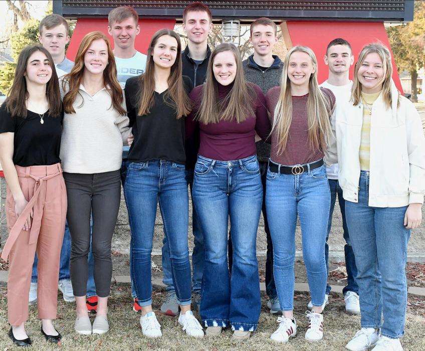 The 2022 AHS Prom Royalty Candidates for “A Night in Monaco” on Saturday, April 2nd are (Front Row - Left to Right): Maia Flynn, Eden Raymond, Haley Schroedl, Elizabeth Wilkins, Madelyn Goochey and Alyssa Erthum; (Back Row - Left to Right): Cash Reynolds, Tommy Ortner, Ben Flynn, Ty Schlueter and Caleb Allen. Not pictured is Ben Barrow.
