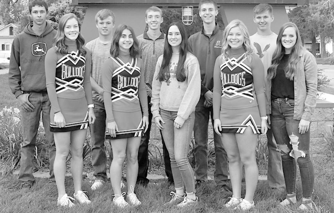 The 2021 Royalty Homecoming candidates are: (Left to Right) Senior Class: Cash Dailey and Eden Raymond; A-Club: Cash Reynolds and Maia Flynn; Fall Sports: Ty Schlueter and Summer Richardson; Fine Arts: Ben Flynn and Alyssa Erthum; Vocational Clubs: Tommy Ortner and Libby Wilkins. Royalty will be announced following the football game against the Anselmo-Merna Coyotes on Friday, September 17th.
