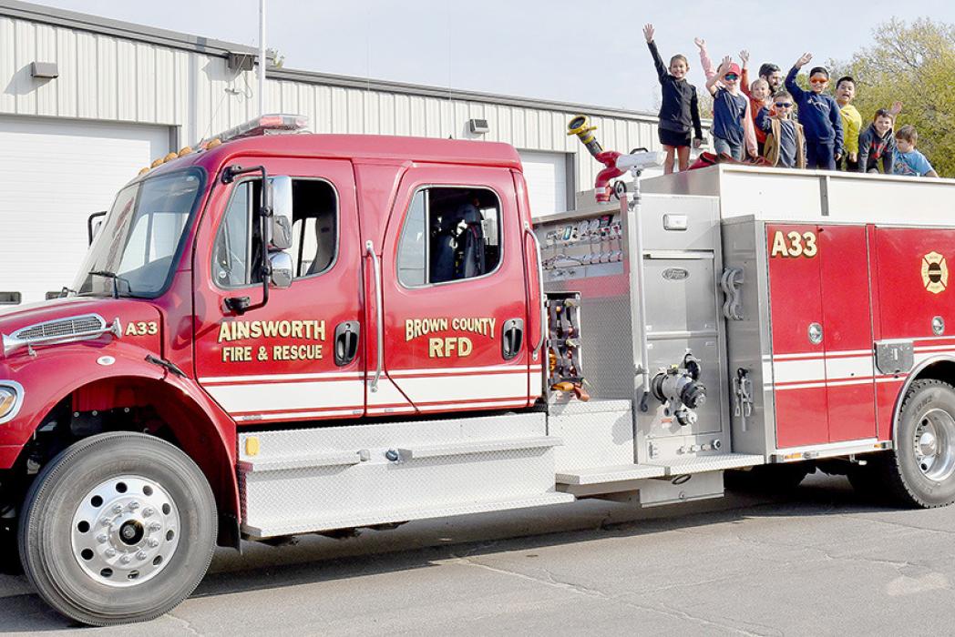 Ainsworth Elementary Students Celebrate Fire Protection Week with Trip to Fire Hall