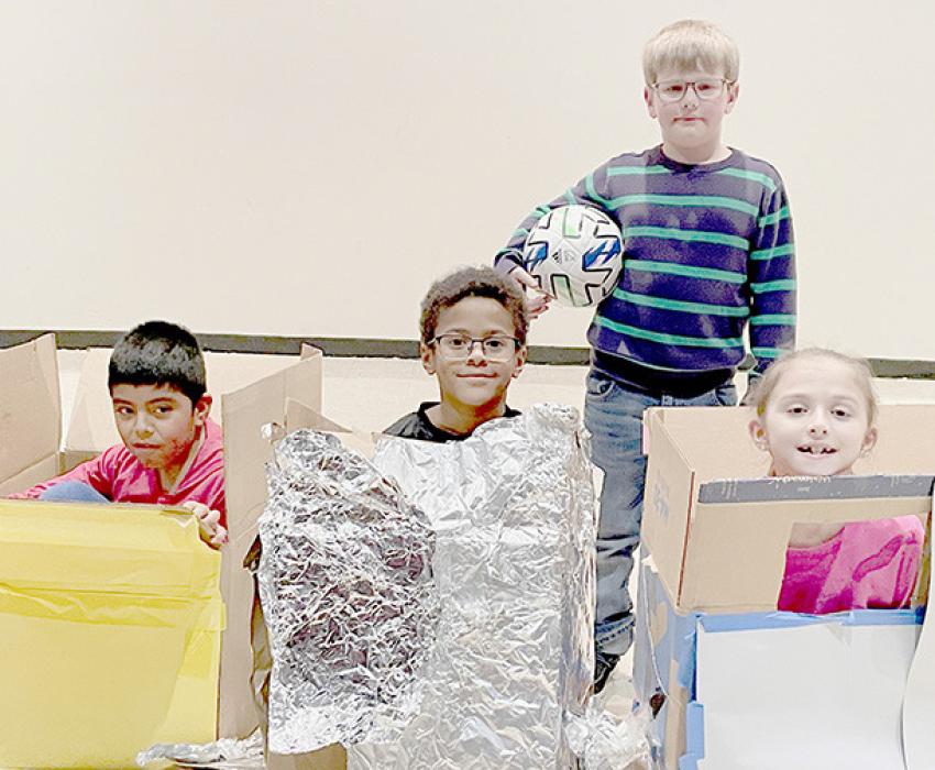 The 2nd and 3rd graders DI Team were (Back) Tripp Hallock; (Front Row, Left to Right): Juan Carlos Jimenez Sanchez, Myles Fatile and Logan Johnson.