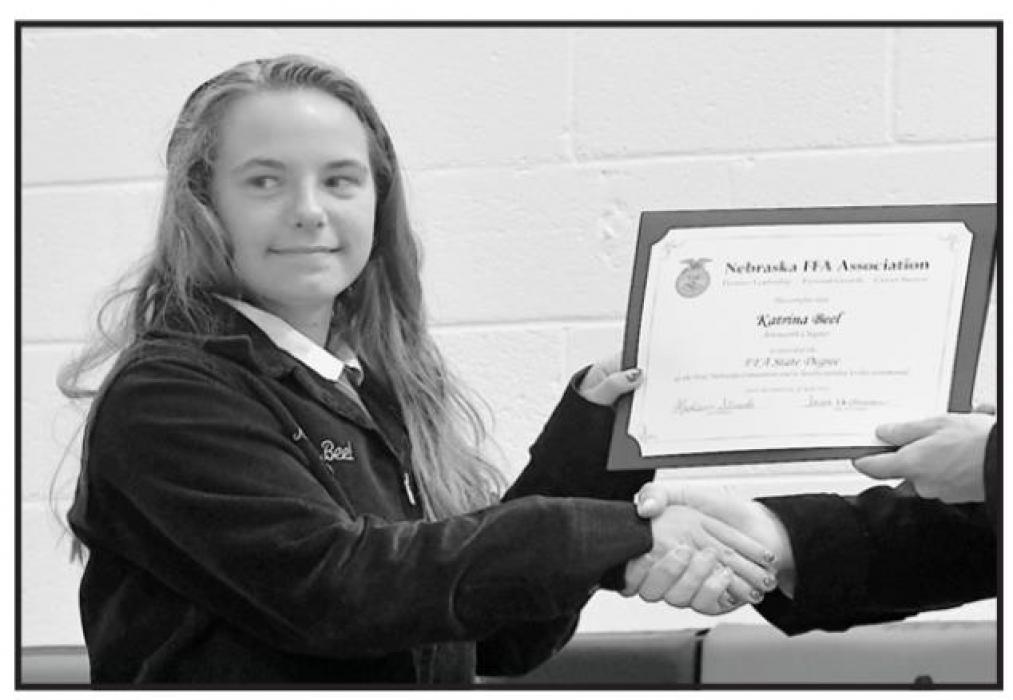 Katrina Beel received her State FFA Degree.