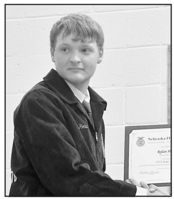 Rylan Hobbs received his State FFA Degree.
