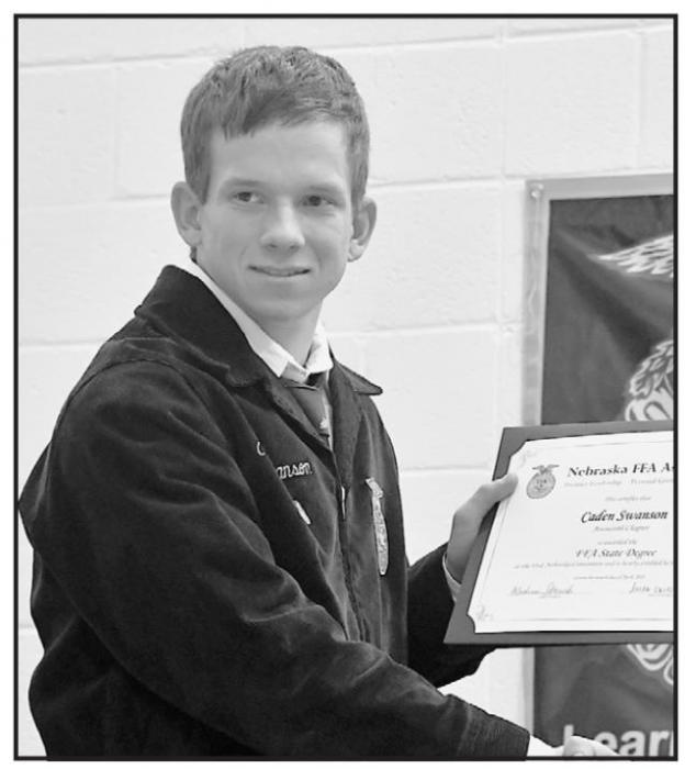 Caden Swanson received his State FFA Degree.