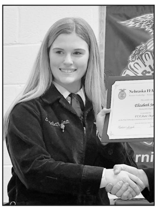 Elizabeth Smith received her State FFA Degree.