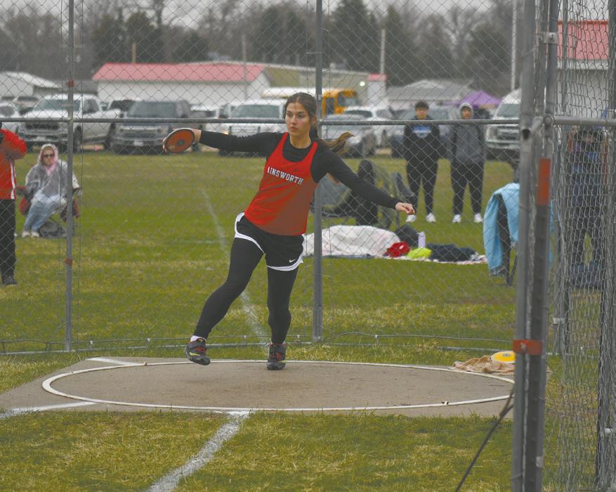 Sophomore Willa Flynn competed in the open 400 meter dash, shot put, and discus in Plainview. Flynn placed 11th in the discus, seventh in the shot put, and sixth in the 400 meter dash.