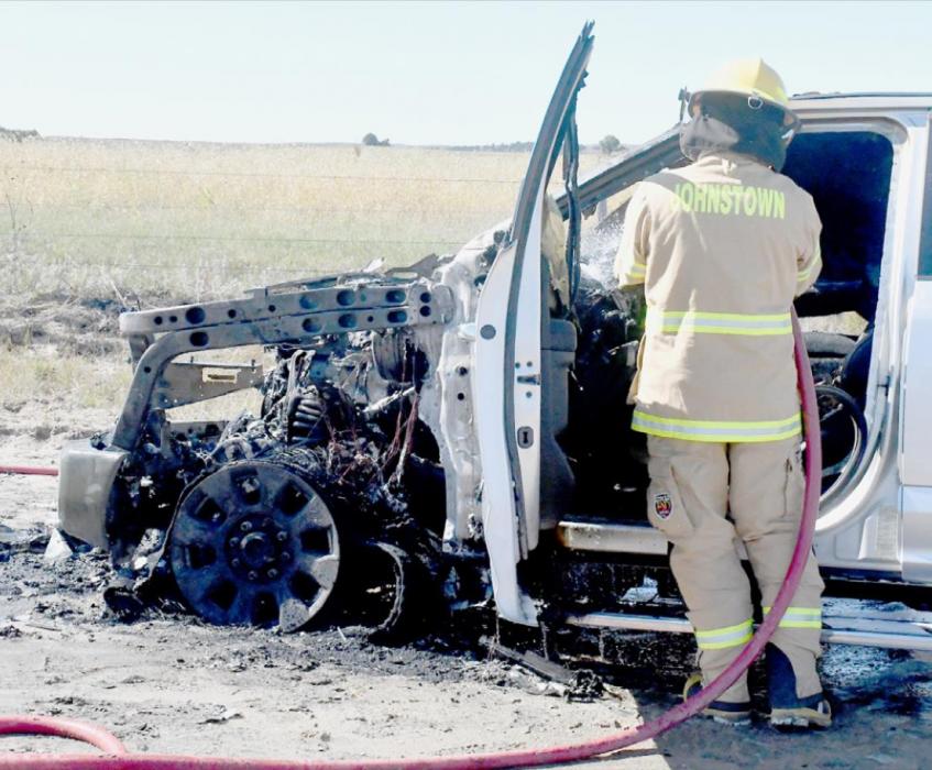 Johnstown Fire Department Extinguishes Vehicle Fire West of Johnstown