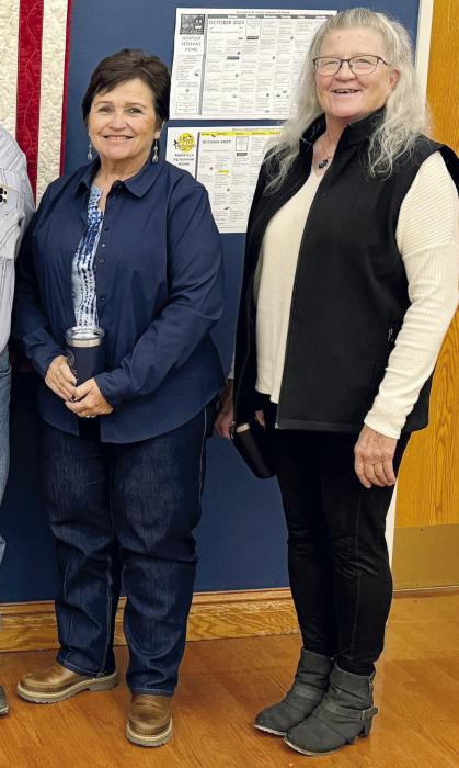 Susan Hoover (left) and Brenda Graff (right) were awarded for their service to the State of Nebraska Department of Transportation. Hoover started with the NDOT on January 28, 1985, and Graff started on November 14, 1984.