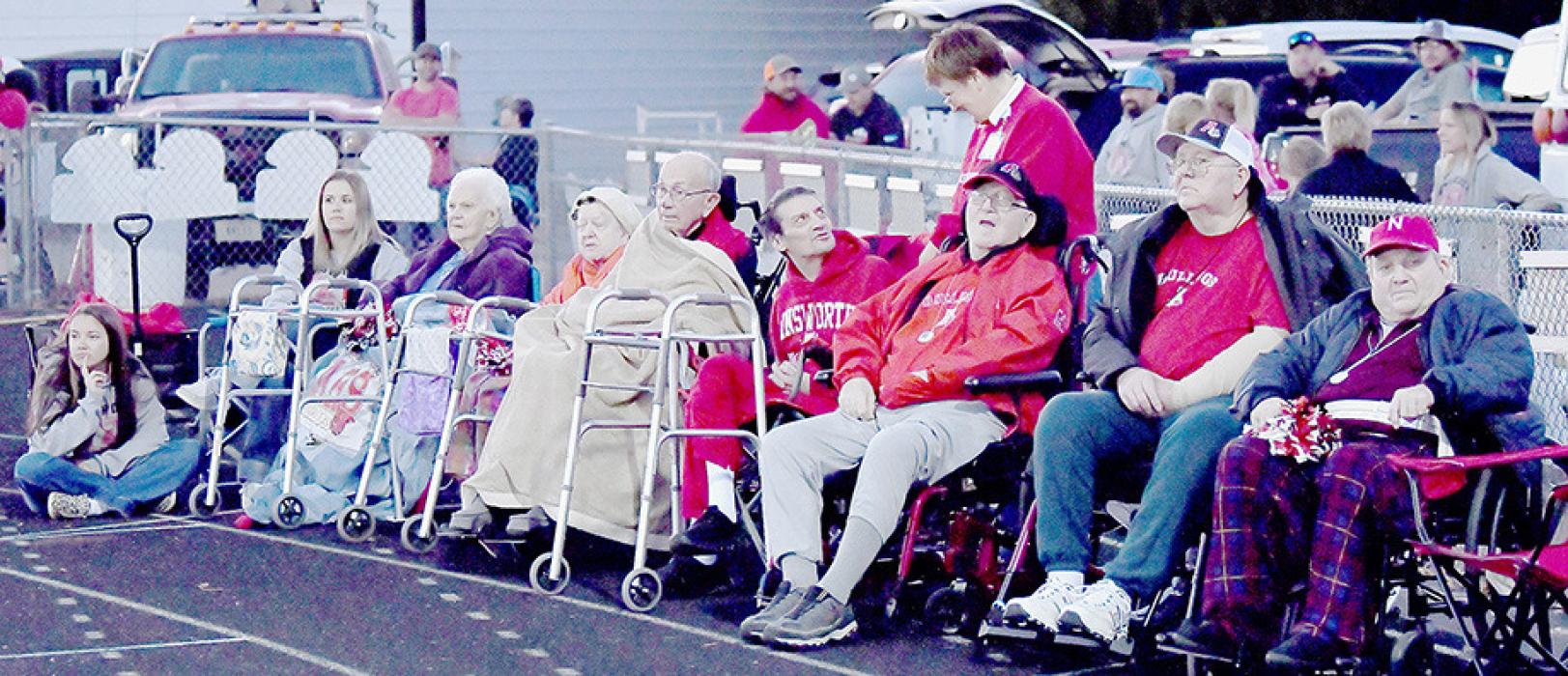It was a beautiful night for football as the Ainsworth Bulldogs defeated the Kenesaw Blue Devils 72-13. Residents from the Sandhills Care Center made the short trip to East City Park to cheer on the Bulldogs during the First Round Class D2 Football Playoffs.