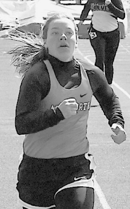 Moria Beel crossed the finish line in a time of 1:13.05 in the Girls 400 Meter Dash.