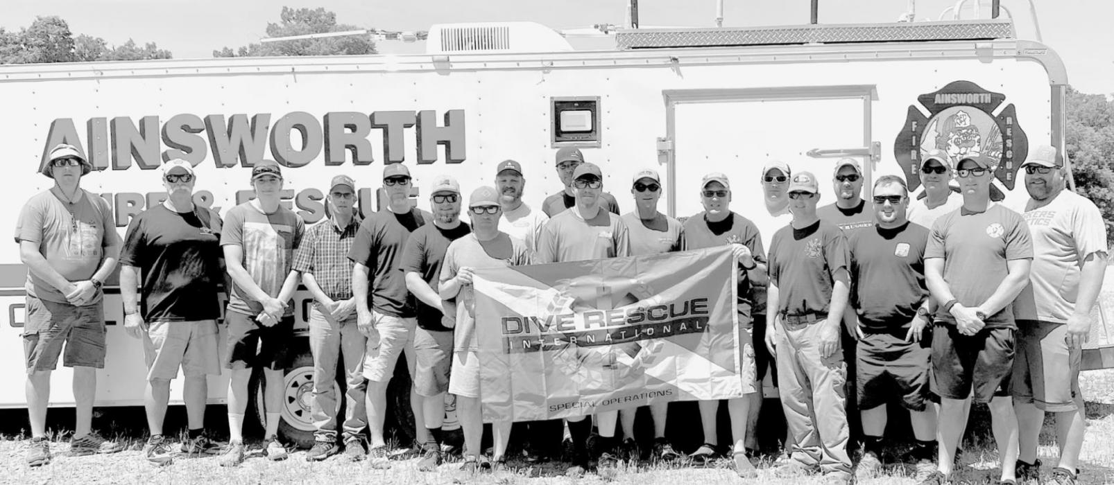 Eleven members of the Ainsworth Fire Department along with eight individuals from across Nebraska trained in swift water rescue for three days in Ainsworth. Simulated swift water rescues were done in the Niobrara River. Photos Courtesy of Ainsworth Fire Department