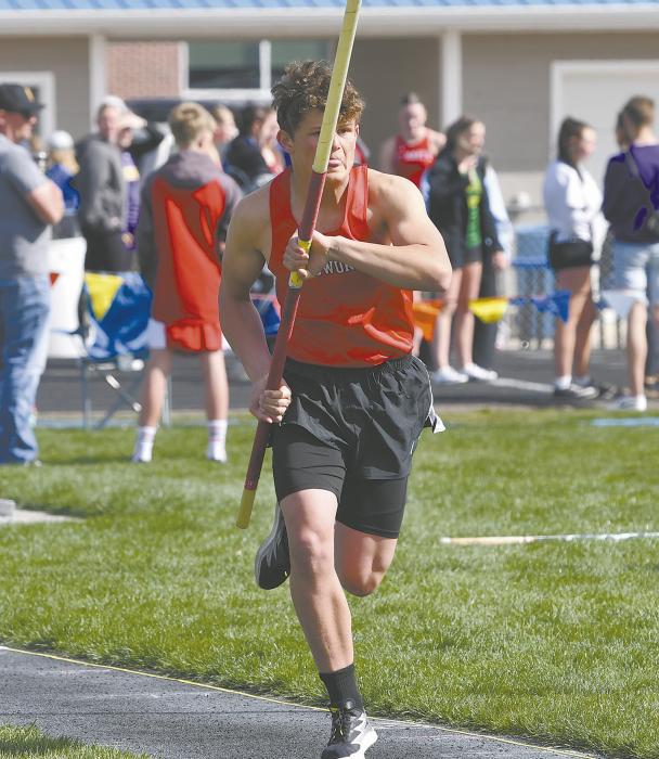 Freshman Zaine Evans vaulted 9-6 during the O’Neill Invite.
