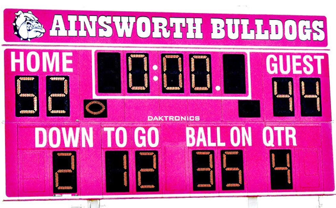 The Ainsworth Bulldogs defeated Elgin Public/Pope John 52-44 and remain undefeated at 6-0 with just two games left in the regular season.