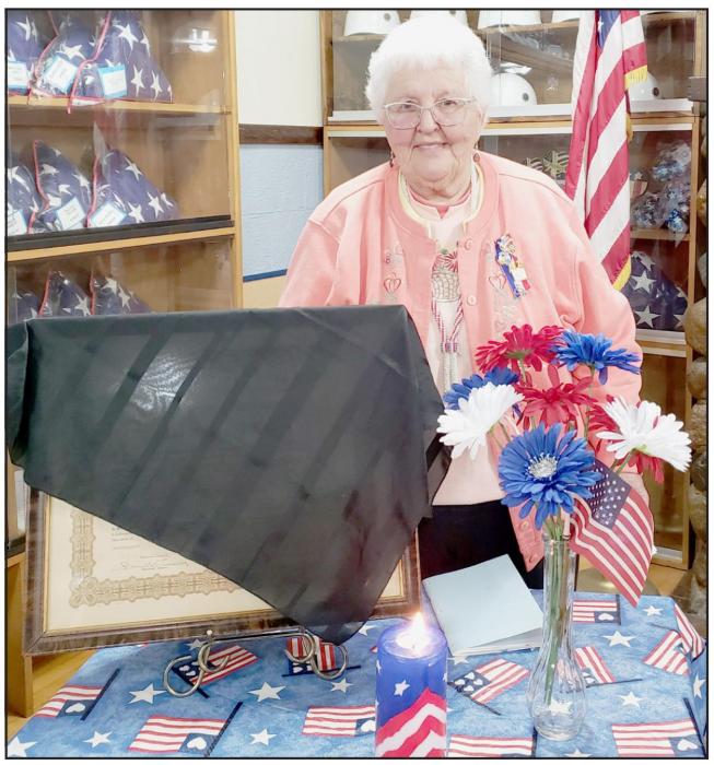 The American Legion Family of Post #79 celebrated The American Legion’s 103rd Birthday on March 22nd at the Post Home. Ellen Kyser is pictured above during the draping ceremony.