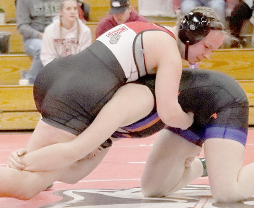 Lynley Leonard, 155 lb. weight class, took fifth place at the Valentine Invitational.