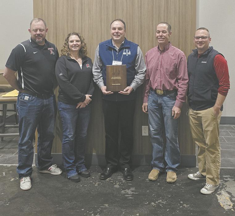 Pictured above (left to right) are Ainsworth Community Schools Board of Education members Jake Graff, Jessica Pozehl, Superintendent Dale Hafer, Frank Beel, and Brian Doke.
