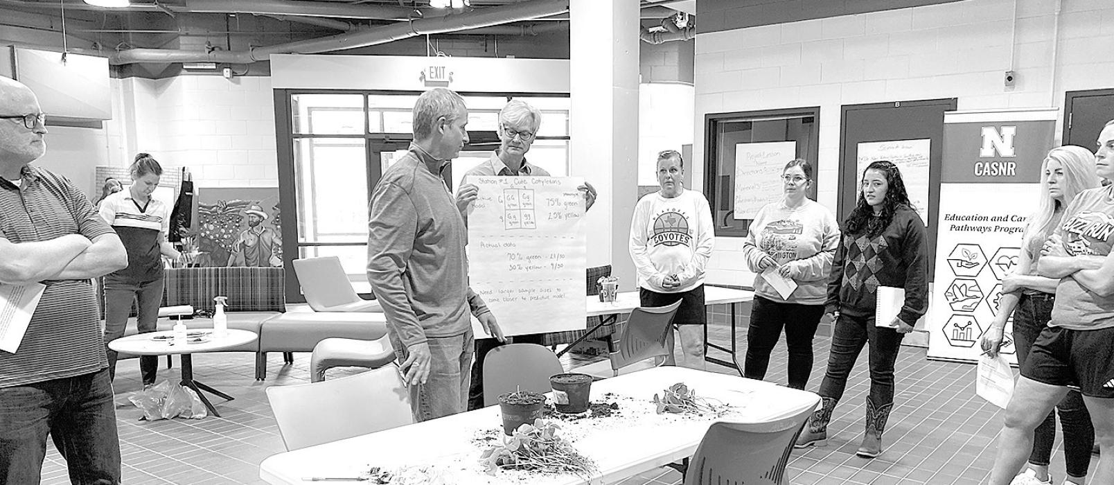 2024 SSI participant Lyle Ziems explained how he planned to use the soybean station in his classroom.