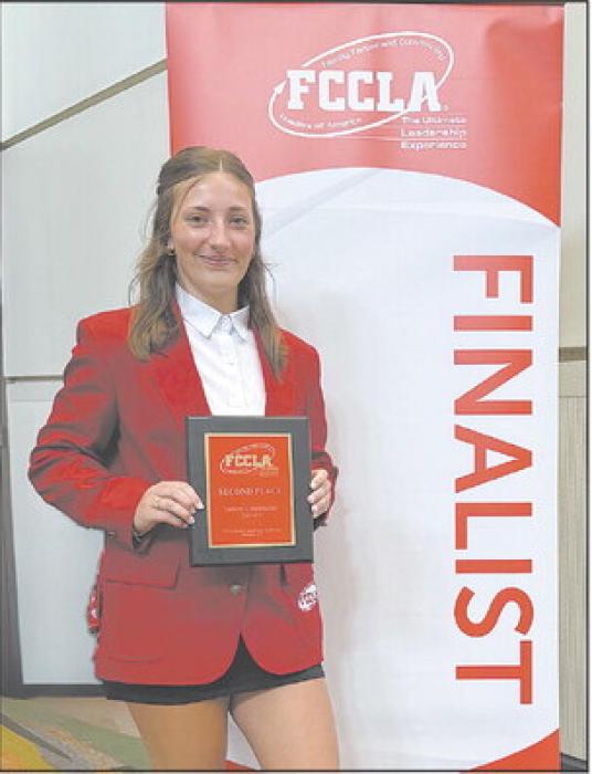 Ainsworth’s Addilyn Doke placed second at the National FCCLA Competition in Orlando, Florida, last July. She presented a jumpsuit in the Fashion Construction category.