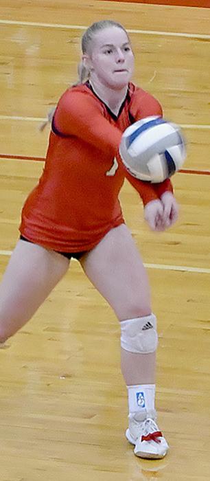 Senior Kerstyn Held served as the libero during the volleyball season this year.