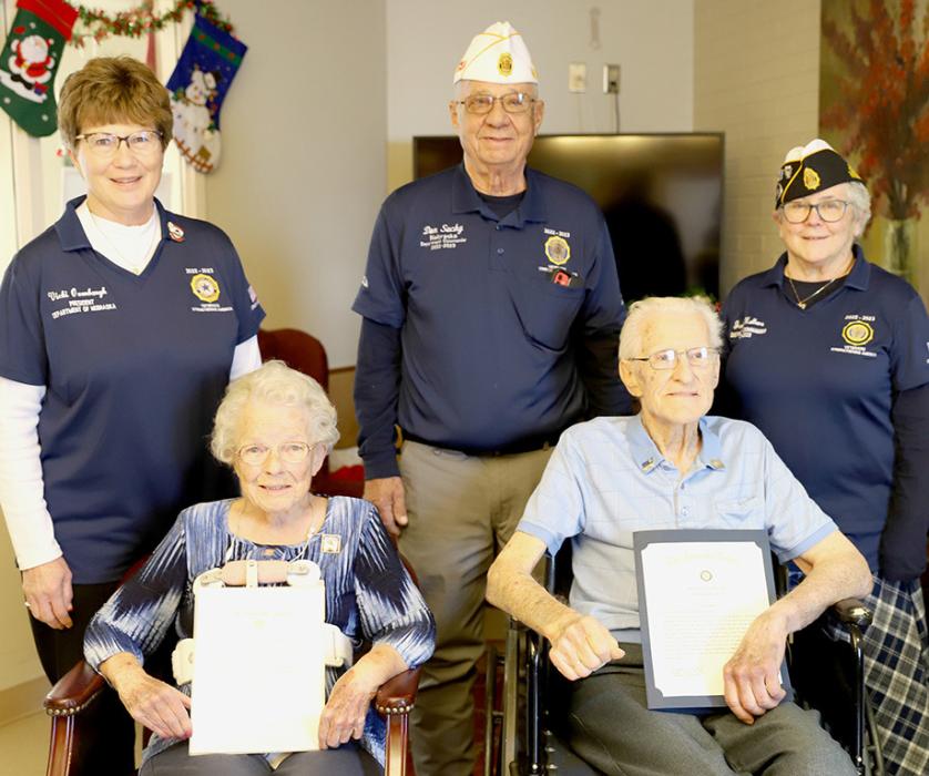 Hoefel and Baker Honored for Service During World War II