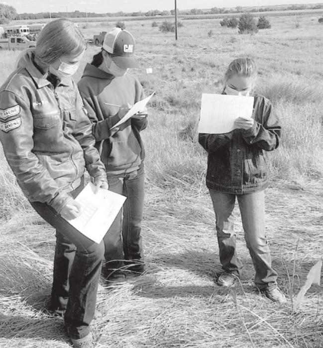 Ainsworth FFA members competed in range judging competitions this past fall. On September 10th the team went to Sargent. Competitors included (above) Kieley Walz, Kadence Fletcher and Terrin Barthel; (right) Trey Appelt, Colten Orton, Shaley Starkey and Tommy Ortner. (Bottom Right) Alyssa Erthum.