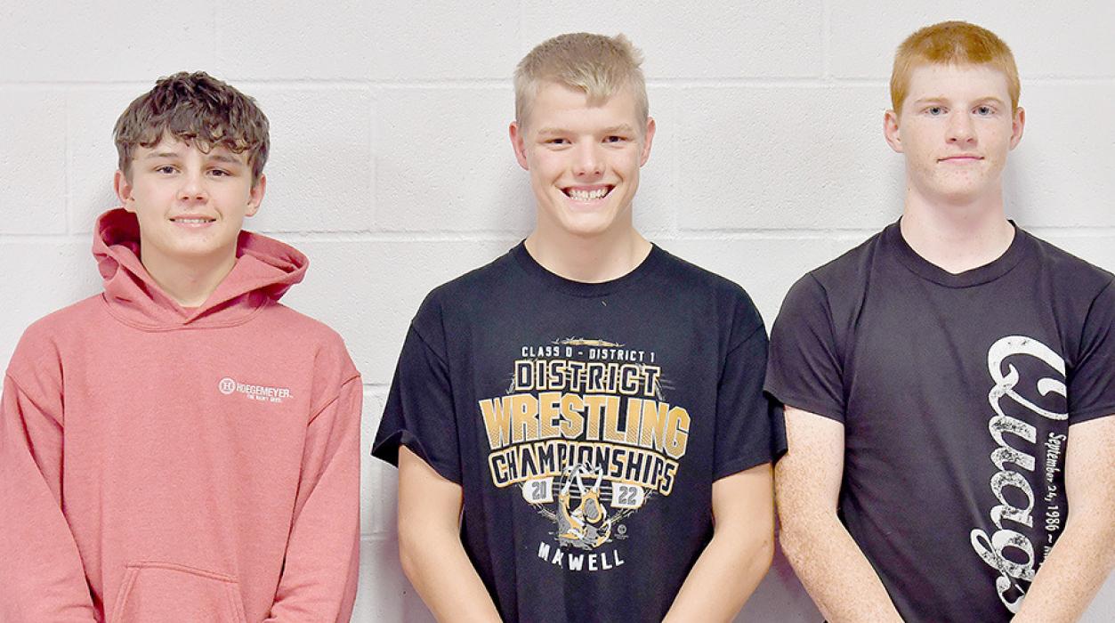 The Ainsworth Boys Wrestling Team has three returning letter winners from the 202223 season. Returning letter winners are (Left to Right) Kaden Evans, Mason Painter and Sam Titus.