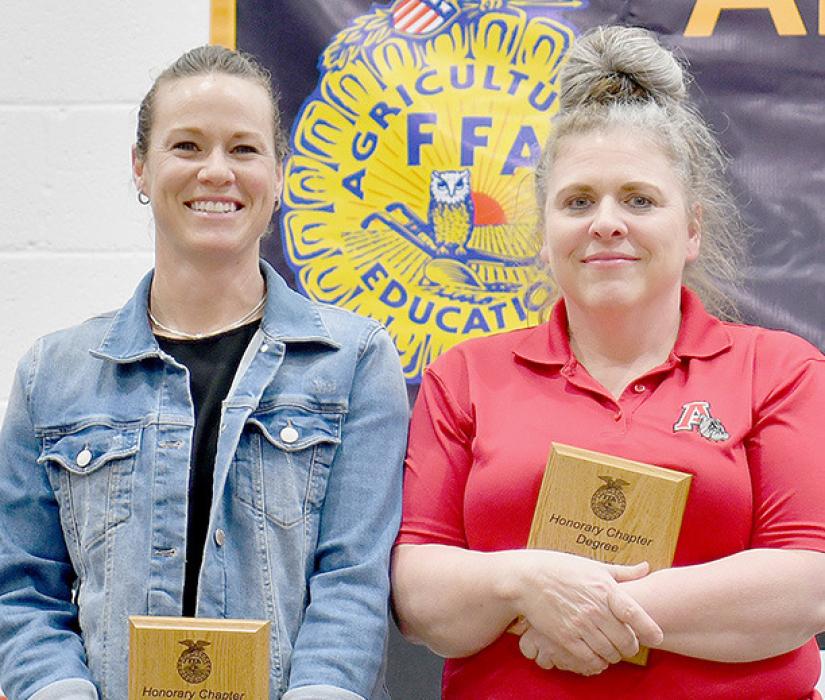 Honorary Chapter Degrees were presented to Dr. Chere Stephen (Left) and Charla May (Right).