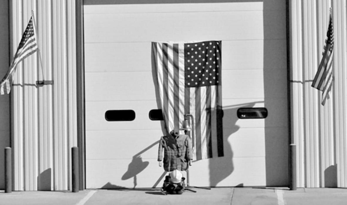 Ainsworth Fire and Rescue had this display set up in front of the fire hall on Sunday, September 11, 2016. This display was to remember their fallen heroes - 343 firefighters and paramedics who lost their lives, helping the victims that were affected by the attack on American soil in New York City, now known as 9/11.