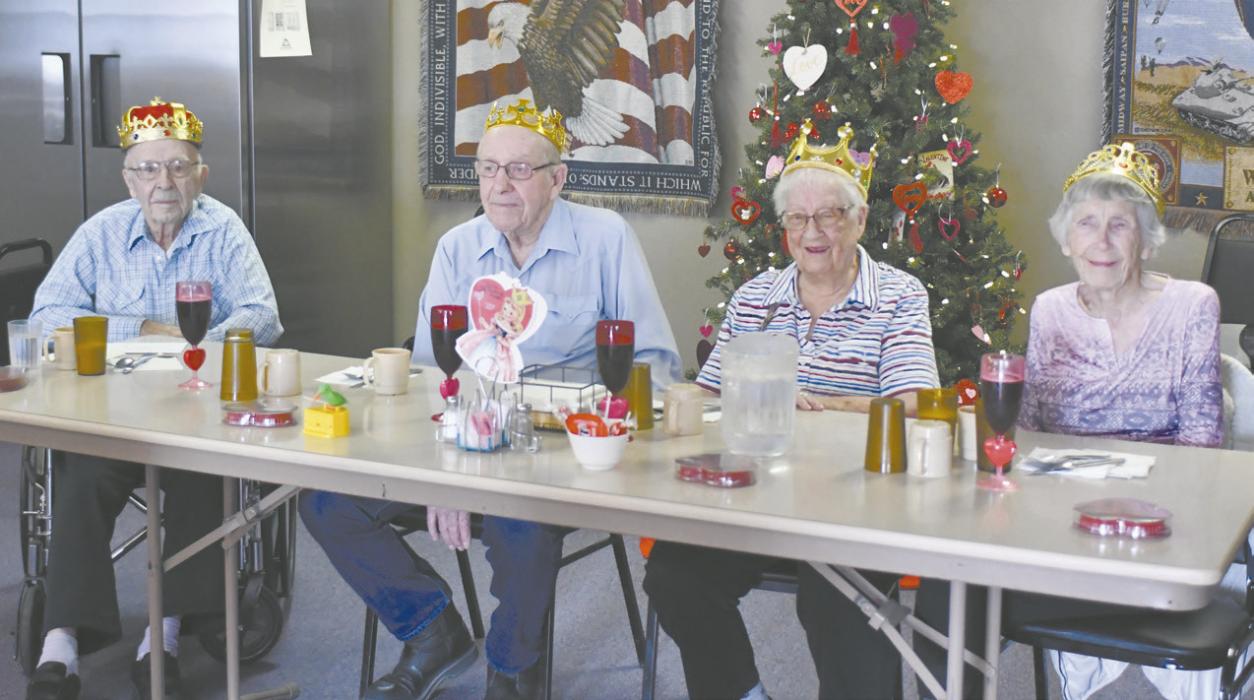 Ainsworth Senior Center crowned its Valentine’s Day Royalty during a special lunch on Friday, February 13. In the February 18 issue of the Ainsworth Star-Journal, there was an error regarding who won the title of king. This year’s royalty were (left - right): King John Appleman, Prince Bill Haskell, Queen Elsie Coble, and Princess Lois Broekmeier.