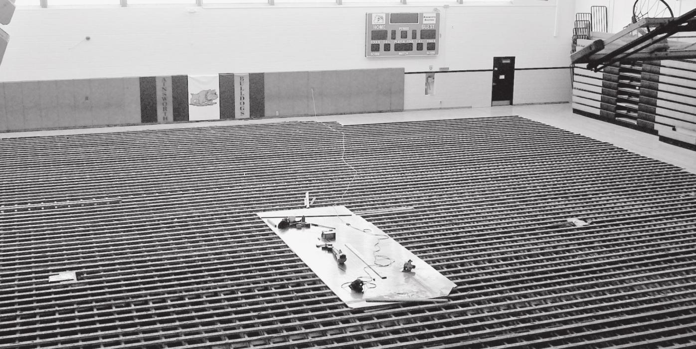 As of Monday, June 14th the gymnasium floor is still in the removal stage. The company is still on track for the expected finish date of mid-July.