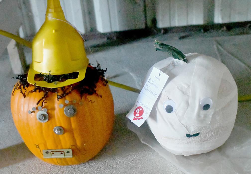 These two dedcorated pumpkins were entered by Tristian Sedlacek (left) and Blake Sedlacek (right).