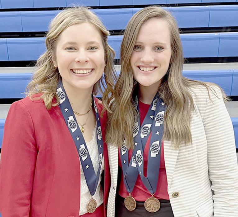 State Medalists (left to right) were Alyssa Erthum and Libby Wilkins.