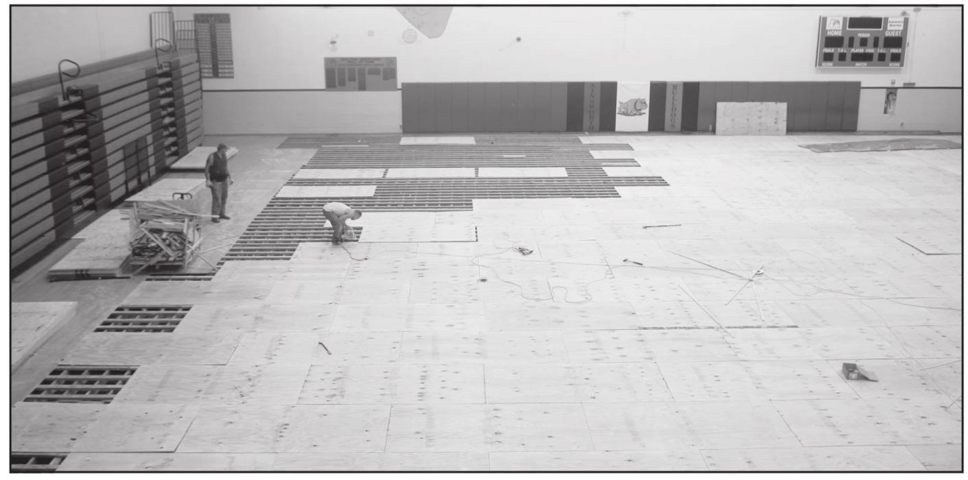 Gym Subfloor Installation in Progress