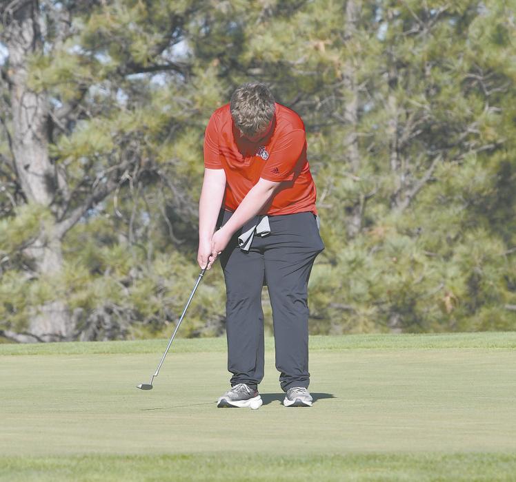Sophomore David Cook shot an 80 during the dual in Valentine.