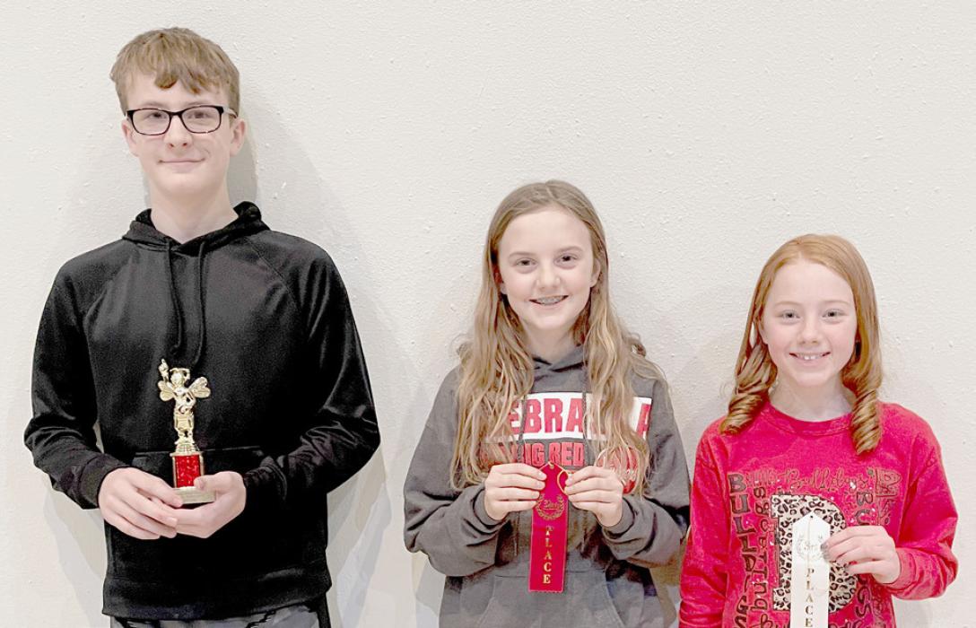 5th-8th Grade Winners: Champion: Graham Duester, 2nd Place: Gracyn Sisson and 3rd Place: Isabelle Arens.