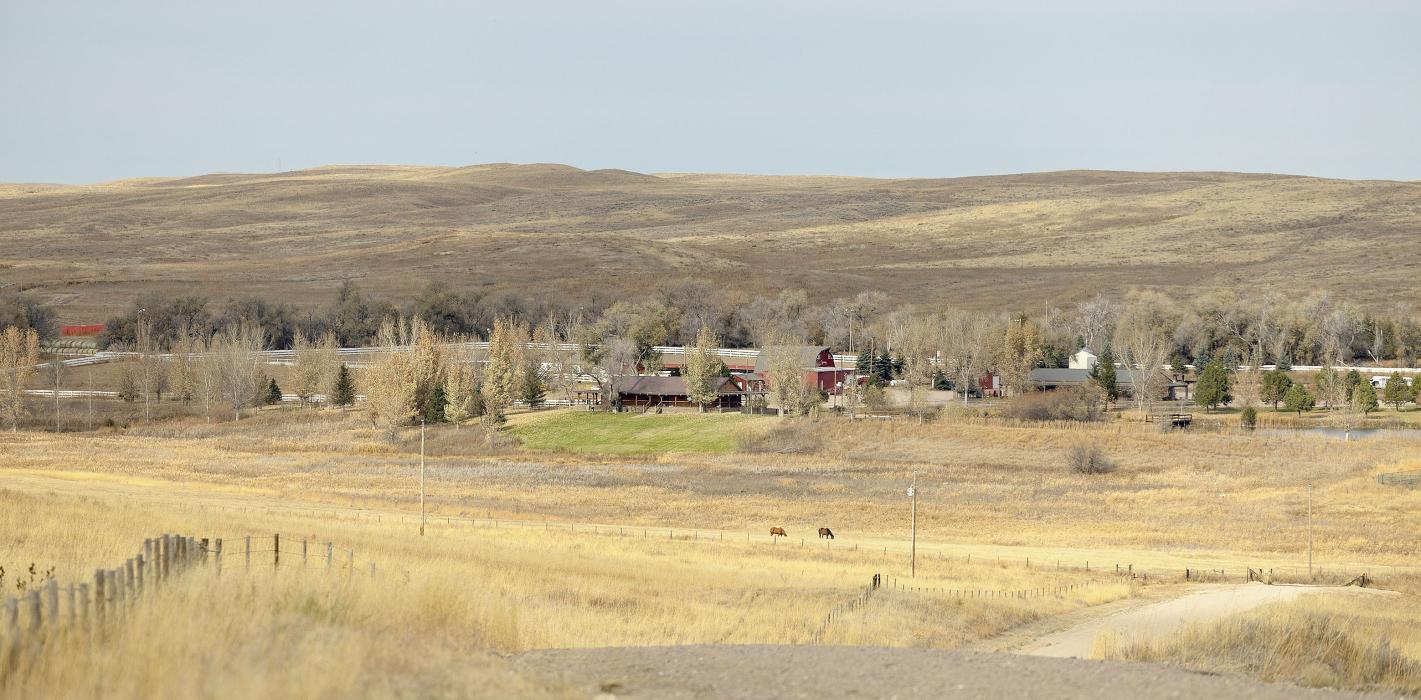 Ted Turner’s Blue Creek Ranch, located north of Oshkosh. Turner, the billionaire who founded CNN, owned nearly 500,000 acres of Nebraska ranch land at his peak. Now 85 and living with Lewy body dementia, Turner is presumed to be transferring much of that land to a nonprofit ag research institute bearing his name. Photo by Ryan Soderlin for the Flatwater Free Press