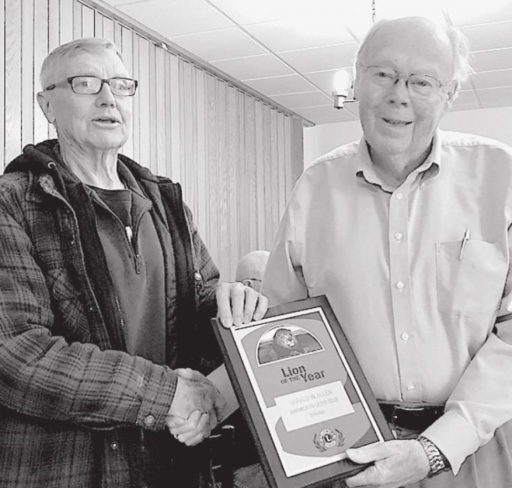 At the April 19th Lion’s Club Meeting, Jerry Allen received the Lion of the Year Award. Lion Allen has served in the club for 63 years with perfect attendance. He has served in every capacity, including offices on the Board of Directors, and Leadership Committees, along with 13 years on the Audit Committee, and has sponsored two new members. The Ainsworth Lions Club is fortunate to have the loyalty of such a long standing member!