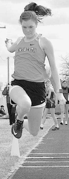 Eden Raymond posted a 33’ 1” jump in the Triple Jump to take second individually and help Ainsworth into second place in the Triple Jump Relay.
