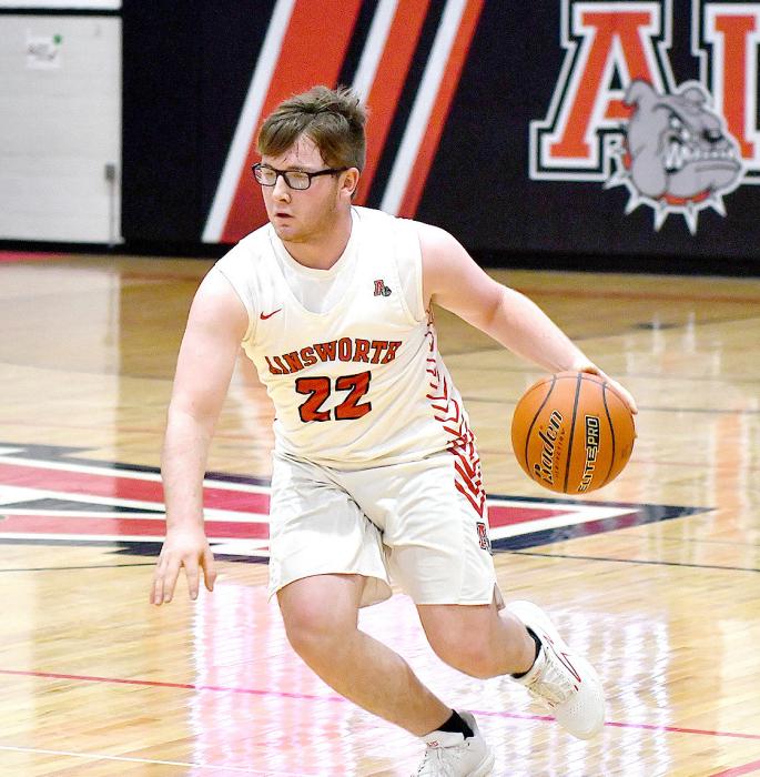 Junior Witten Painter dribbles the ball down the court.