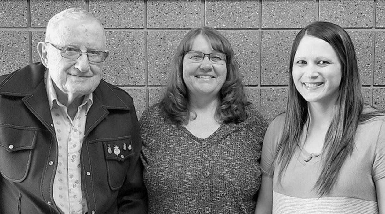 Mrs. Loreece Thornton (center) is retiring from Ainsworth Community Schools after 32 years of dedication to the school system. Her father Dean Jochem (left) also taught at Ainsworth Schools for 32 years and her daughter Danielle Severin (right) will begin teaching Secondary Mathematics at Ainsworth Schools in August.
