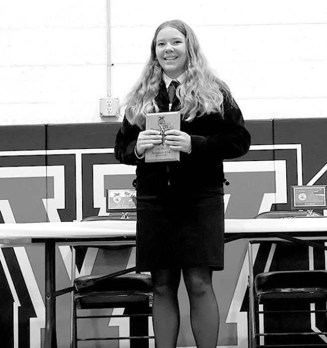 Freshman Lily Beel was awarded the Chapter Star Greenhand Award. Photo Courtesy of Juli Murphy