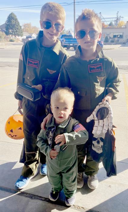(Above) Making an appearance were some actors from the recent movie of “Top Gun: Maverick”. (Left - Above) Little Grandma in her rollers showed up and the two on the bottom dressed up showcasing Disney.