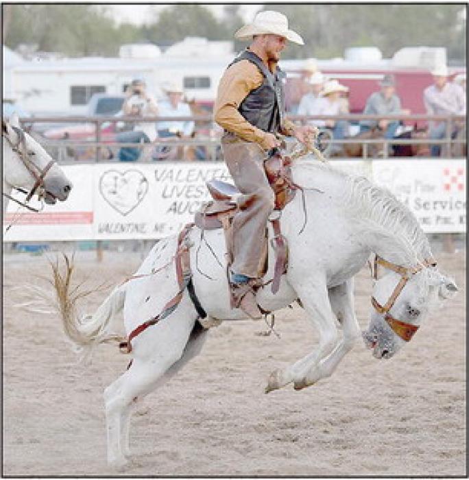 Nathan Flannery of Valentine competed Saturday evening, September 3rd in the Ranch Bronc Riding and scored a 73.