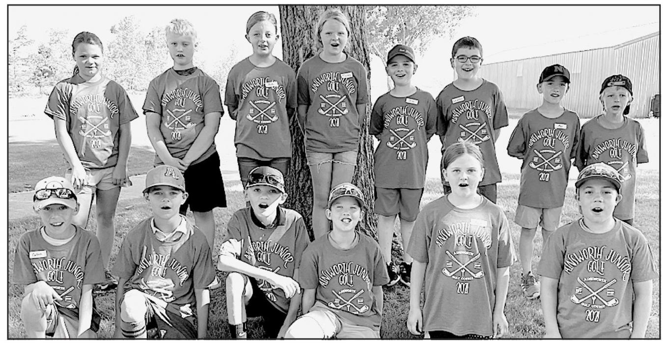 3rd and 4th Graders Youth Golfers participating in Junior Golf from the 3rd and 4th grades included: (Kneeling - Left to Right): Callen Pierce, Drew Palmer, Treyton Allen, Robert Rudnick, Kira Goochey and Nathan Fernau; (Standing - Left to Right): Makenna Koch, Kristofer Hitchcock, Ava Graff, Tinley Buechle, JW King, Leighton Konkoleski, Maxwell Hasenohr and Paul Denny.