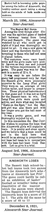 “Basket Ball” Popularized for Both Boys and Girls in Ainsworth by Mid-1890s