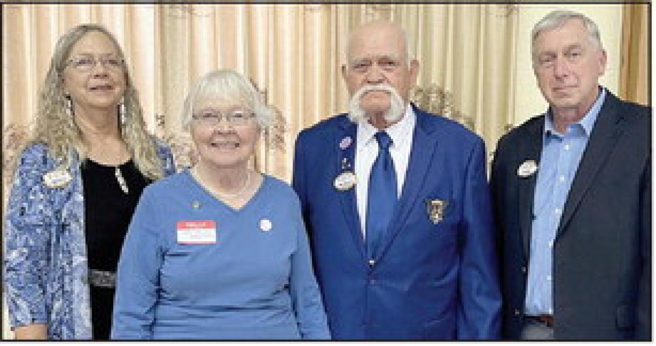 During the Nebraska Order of Eastern Star’s 2022-2023 Grand Officers Area Visitation in Ainsworth on Saturday, September 24, 2022, Past Grand Matron Dottie Arent was presented her 50 year membership pin. Present with Dottie are (Back Row - Left to Right): Bethany Chapter #113 Worthy Matron Peggy Hitchcock, Bethany Chapter #113 Worthy Patron Mike Hitchcock and Brother David Wetrosky, Past Grand Patron of Nebraska.