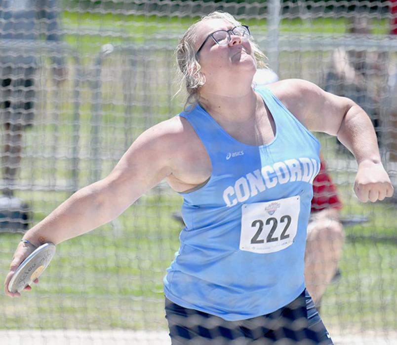 Erin Painter, a 2020 Ainsworth High School graduate, finished in fourth place in the discus with a throw of 145’ 7” at the NAIA Track and Field Championships in Gulf Shores, AL on May 25th–27th. Photos By Concordia University