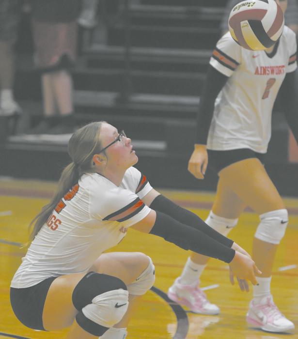 Junior Gracyn Painter digs a ball.