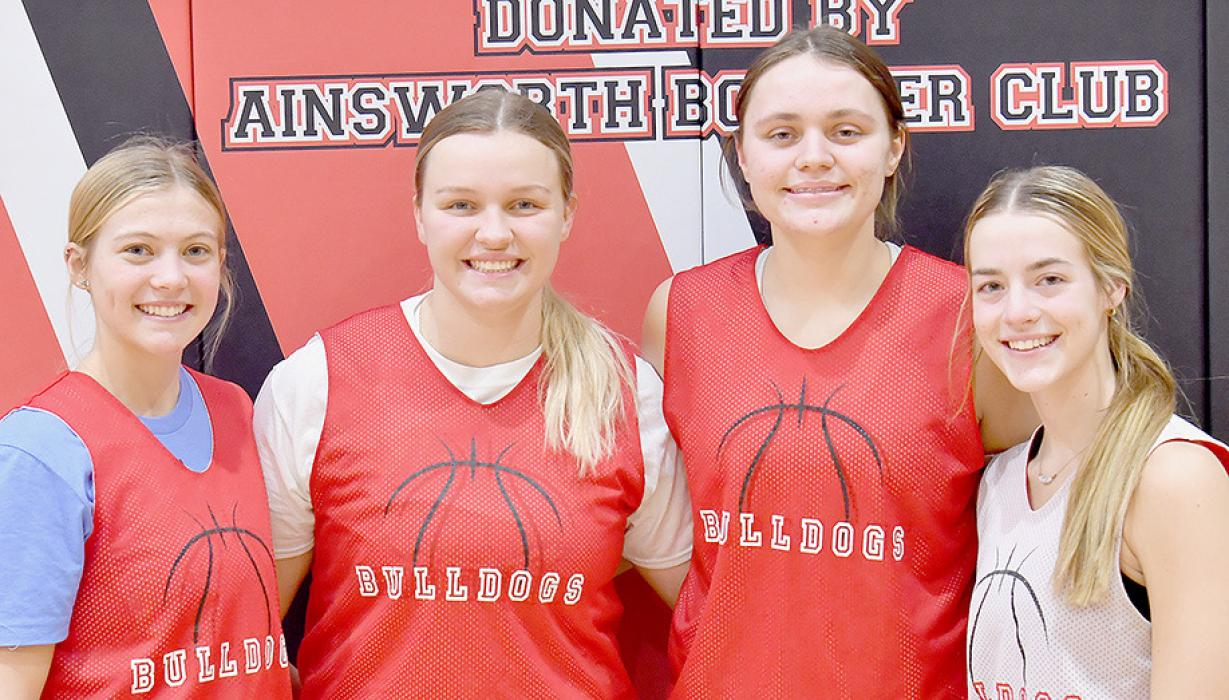 Returning letter winners for the Ainsworth Lady Bulldogs are (Left to Right) Kendyl Delimont, Jocelyn Good, Karli Kral and Cheyan Temple. Not pictured, Breanna Fernau.
