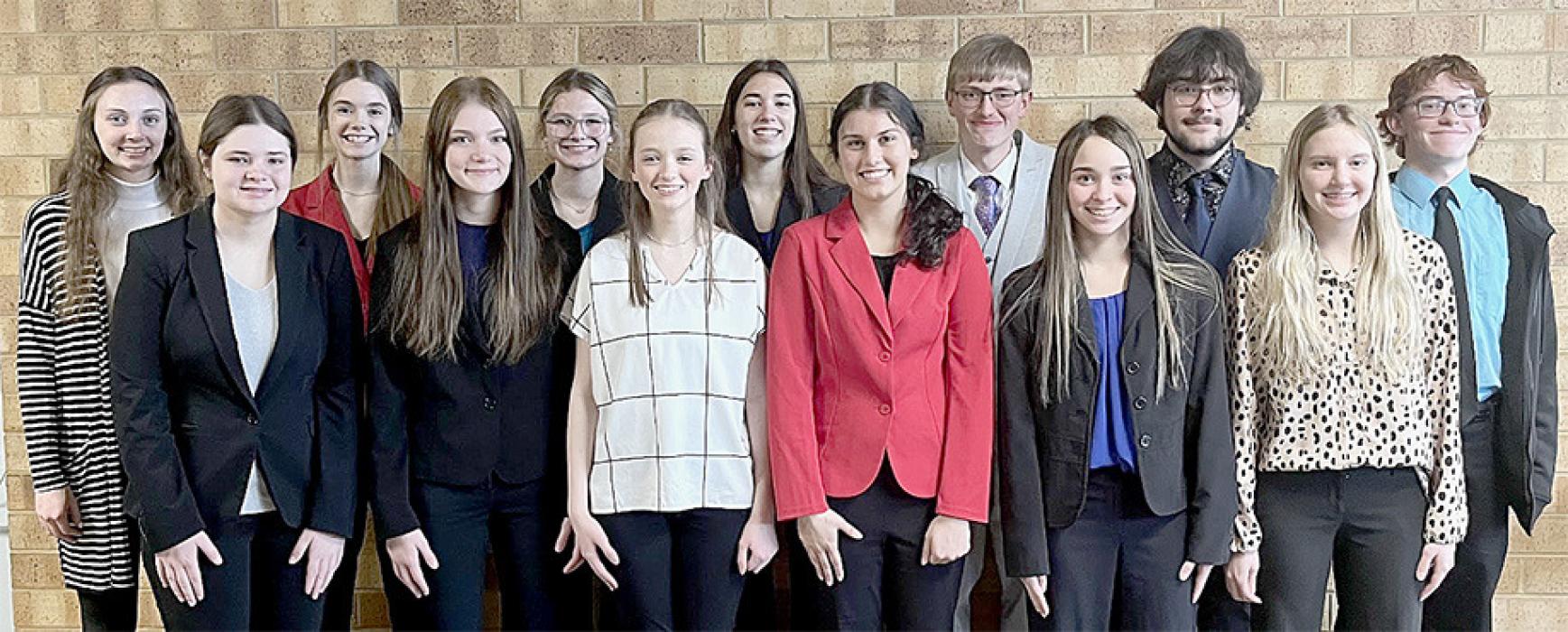 Icebreaker participants from Ainsworth Community Schools included (Front Row - Left to Right): Hannah Beel, Brianna Starkey, Makenna Pierce, Dakota Stutzman, Tessa Barthel and Preselyn Goochey; (Back Row - Left to Right): Cameryn Goochey, Taylor Allen, Emma Kennedy, Katherine Kerrigan, Levi Goshorn, Cole Bodeman and William Biltoft
